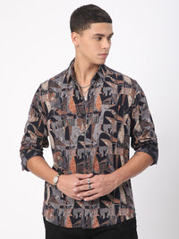 VASTRADO Men Classic Slim Fit Opaque Printed Casual Shirt