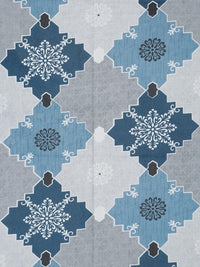 KLOTTHE Blue Geometric Cotton Single Bedsheets