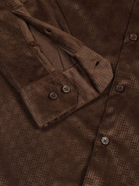Thomas Scott Men Classic Spread Collar Textured Solid Slim Fit Casual Shirt