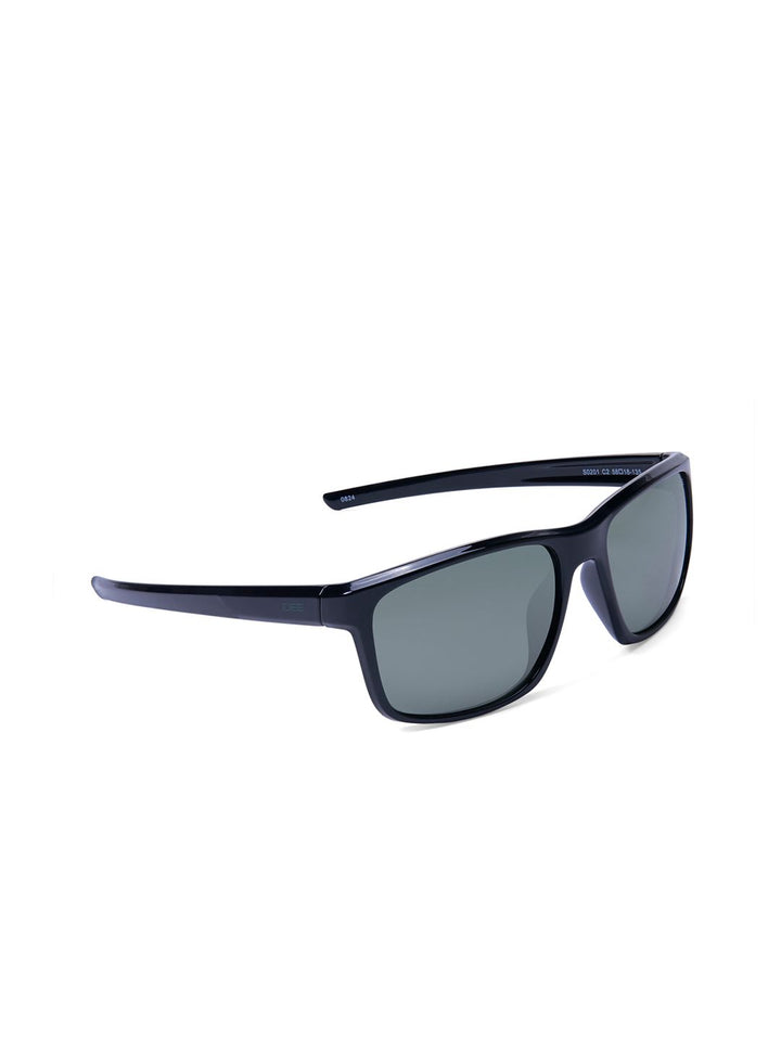 Idee Men Green Lens & Black Rectangle Sunglasses dengan Lensa Dilindungi UV