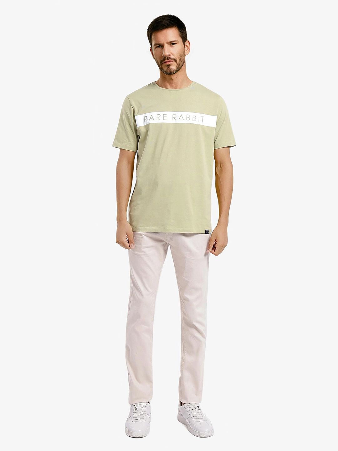 RARE RABBIT Men Typography Printed Round Neck Cotton T-shirt