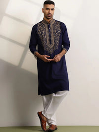 Anouk Men Ethnic Motifs Embroidered Regular Thread Work Kurta with Pyjamas