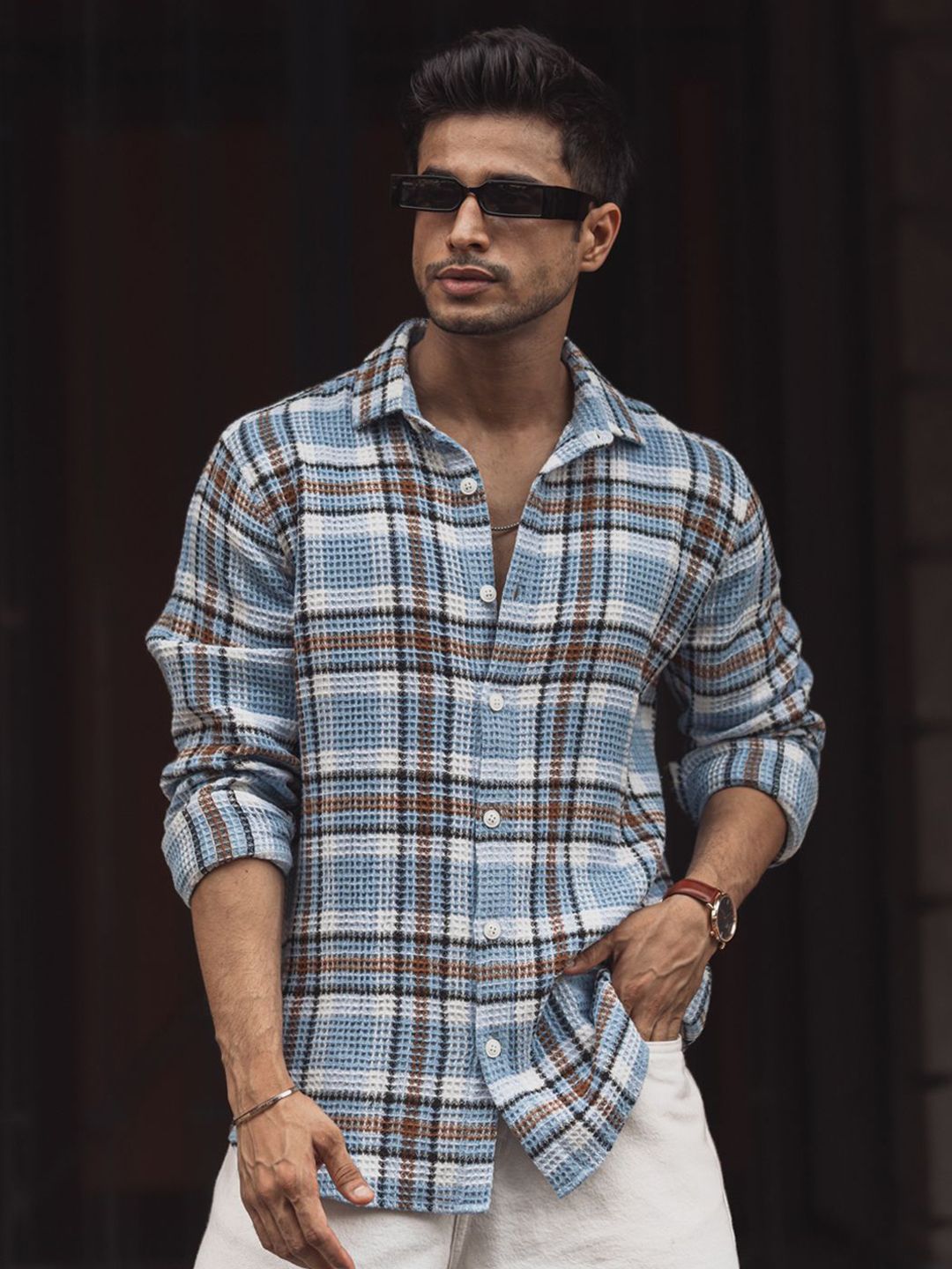 Powerlook Men Tartan Checks Opaque Checked Casual Shirt
