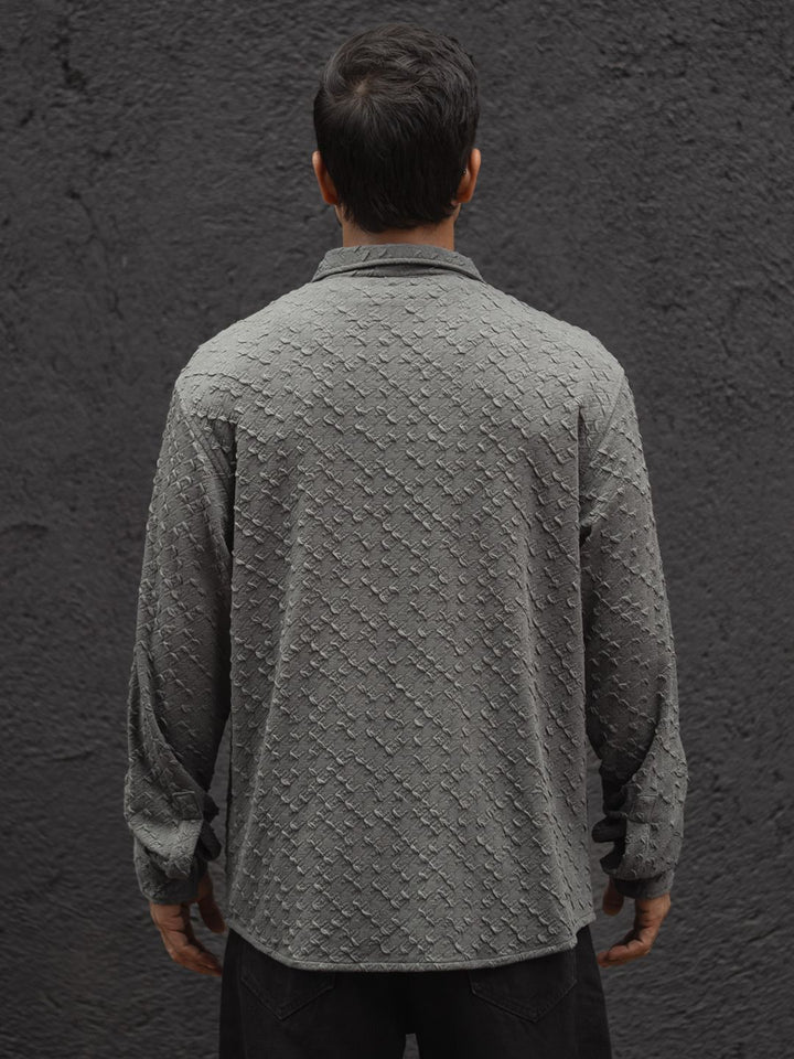 Powerlook Men Spread Collar Textured Regular Fit Casual Shirt