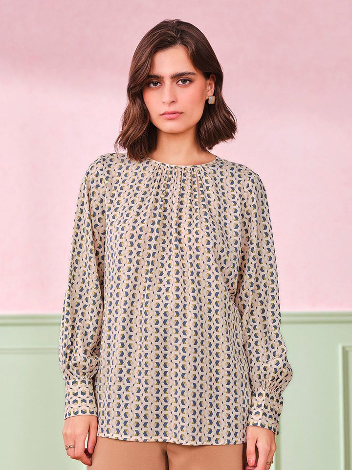 AND Geometric Print Top