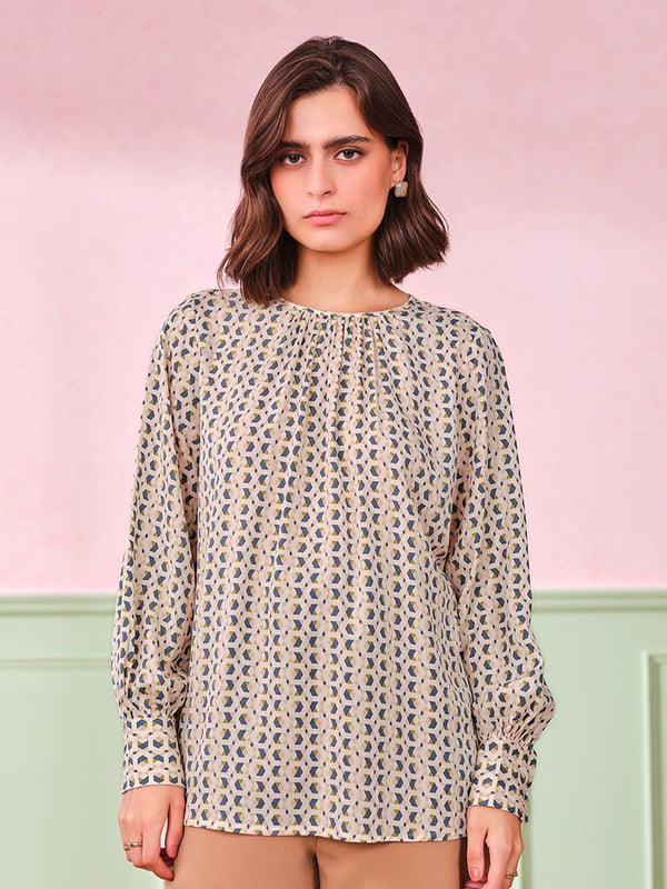 AND Geometric Print Top