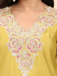 Mamicha Women Embroidered Regular Pure Cotton Kurta with Palazzos & With Dupatta