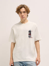 THE BEAR HOUSE Men Typography Printed Oversized T-shirt
