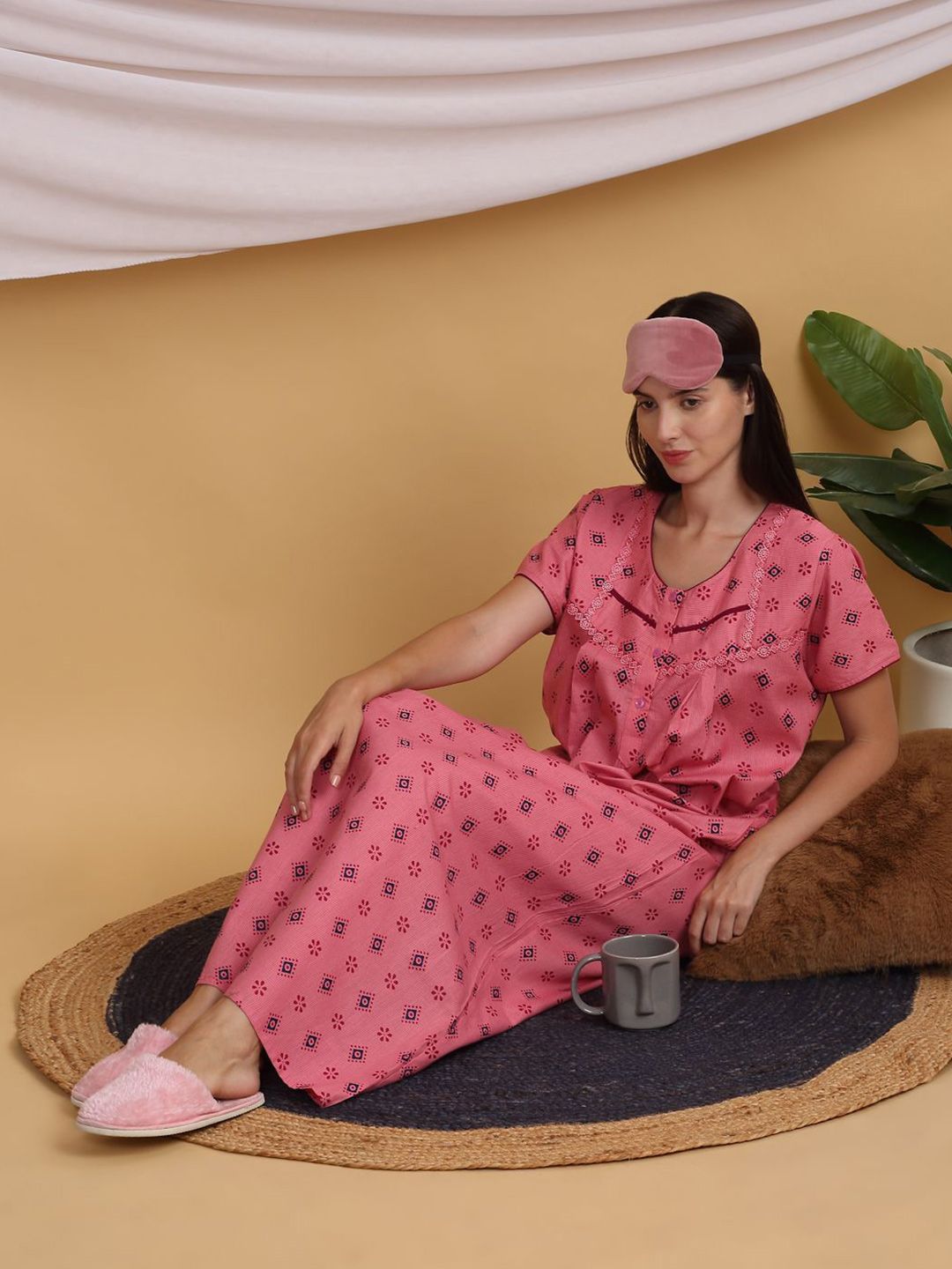 Sweet Dreams Printed Maxi Nightdress