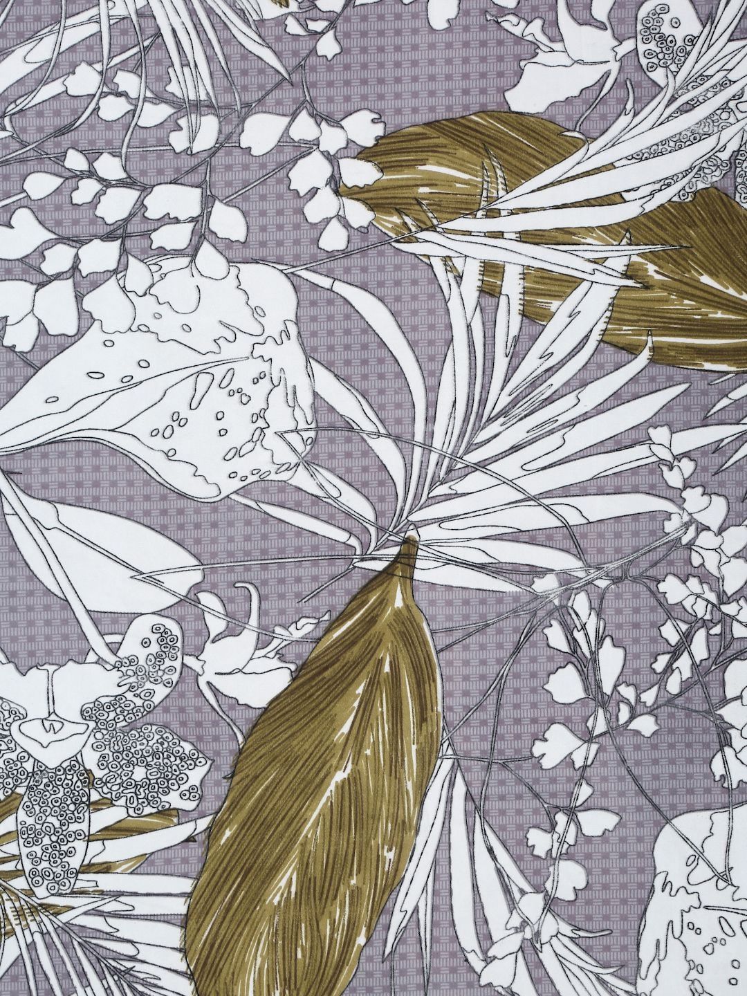 KLOTTHE White Leaf Polycotton 300 TC King Fine Bedsheet with 2 Pillow Covers-106 x 106 inches