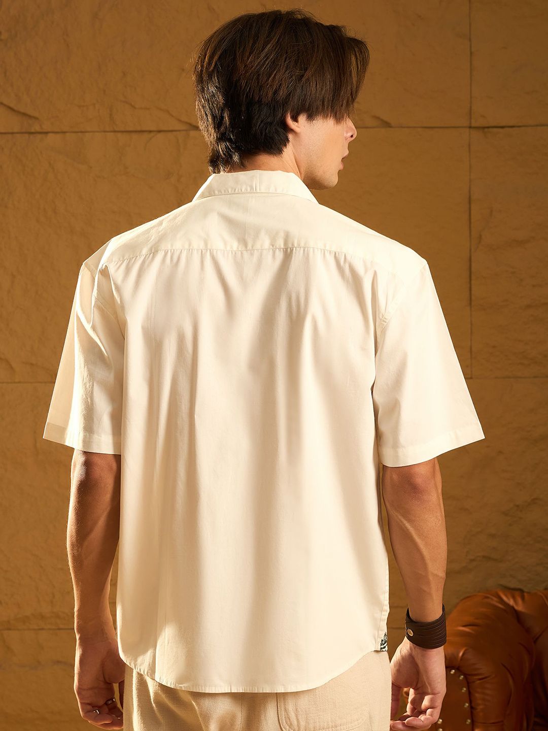 DENNISON Floral Embroidery Oversized Casual Shirt