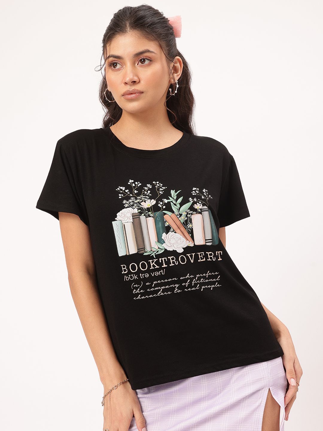 DressBerry Bookworm Chic Printed Classic Tee