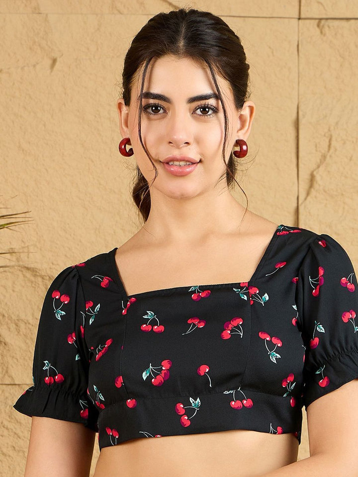 Berrylush Women Conversational Printed Crop Top