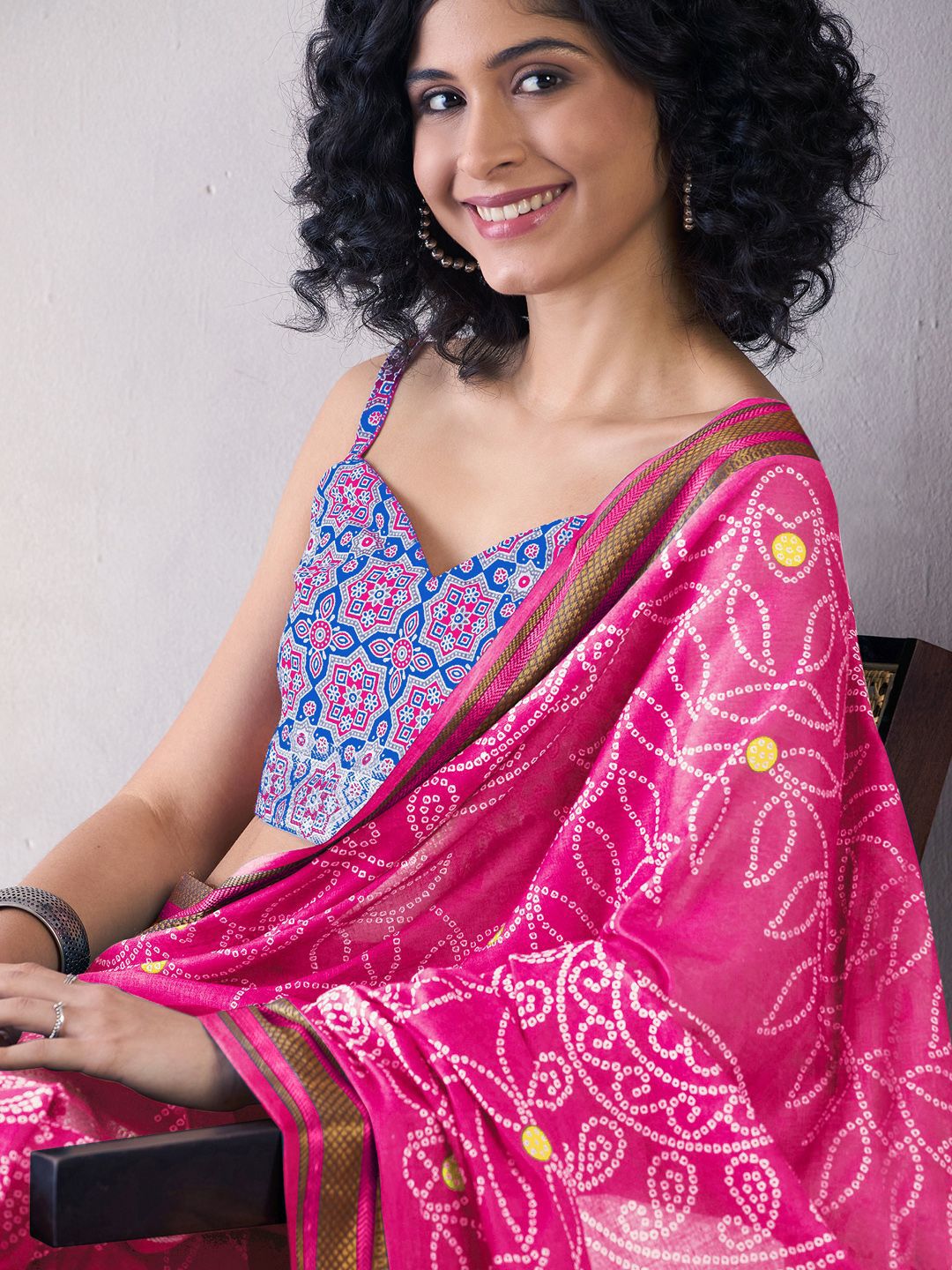 Saree mall Bandhani Ready to Wear Saree With Blouse Piece