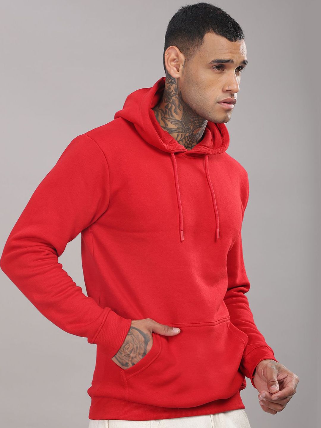 ADRO Lelaki Cotton Lengan Panjang Sweatshirt Bertudung