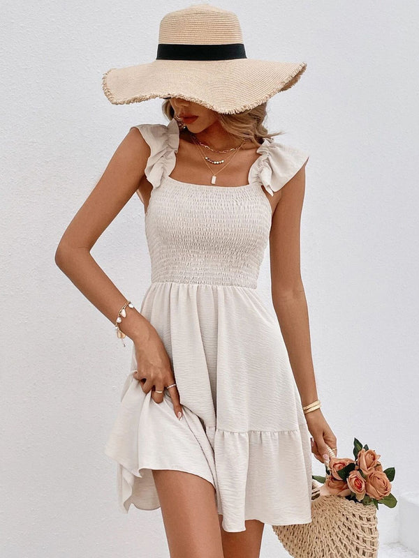 DressBerry Women Flutter Sleeve Fit & Flare Mini Dress