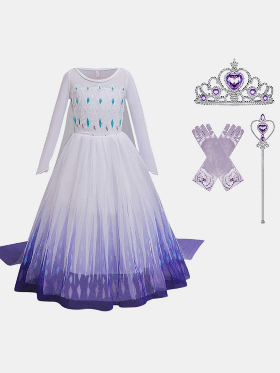 YK Girls Embellished Fit & Flare Maxi Dress