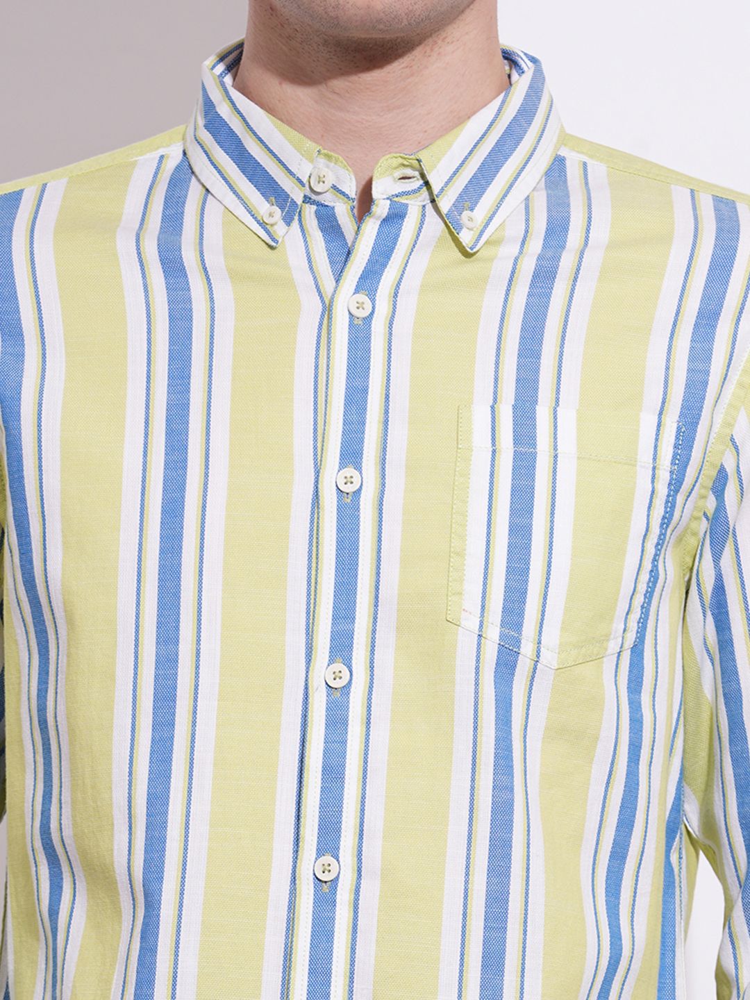 Being Human Men Classic Slim Fit Opaque Striped Casual Shirt