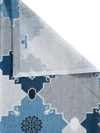 KLOTTHE Blue Ethnic Motifs Pure Cotton 400 TC King Fine Bedsheet with 2 Pillow Covers-98 x 89 inches