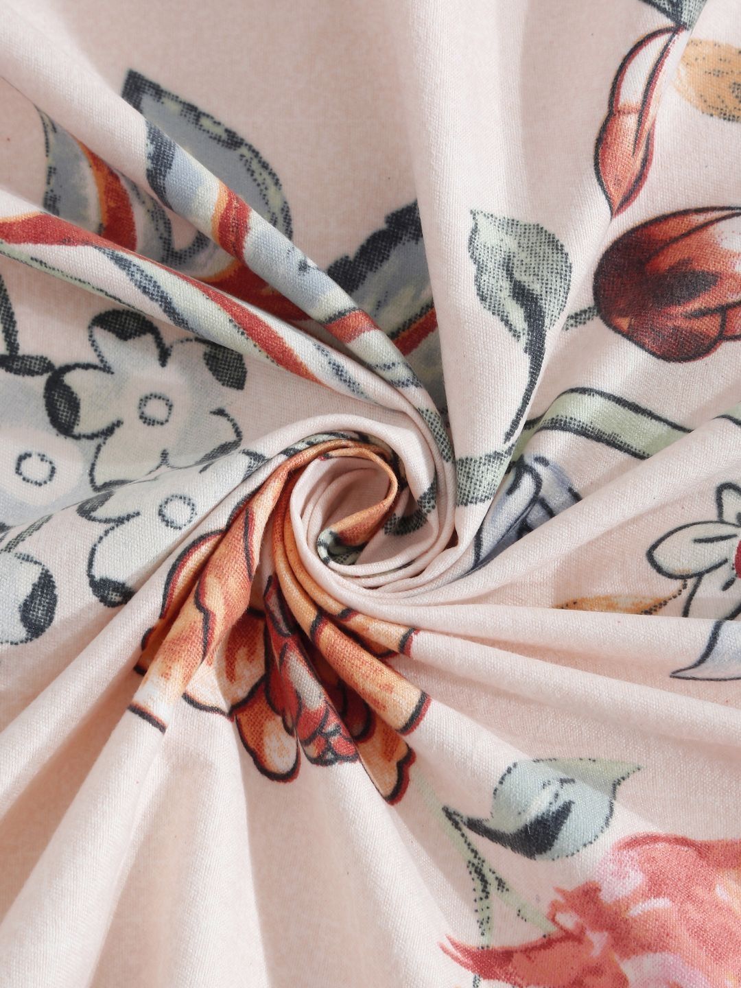 KLOTTHE Pink Floral Cotton 300 TC King Cadar Halus dengan 2 Sarung Bantal-98 x 89 inci