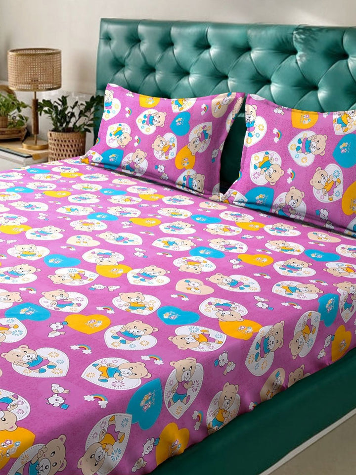 Myntra Elegant Homes Purple & Blue Printed 400 TC Cotton Set Cadar King 2.50 m x 2.25 m