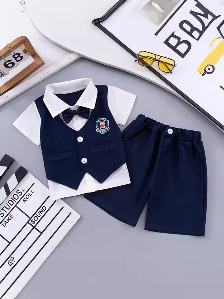 YK Boys Single Breasted 4-Piece Suit