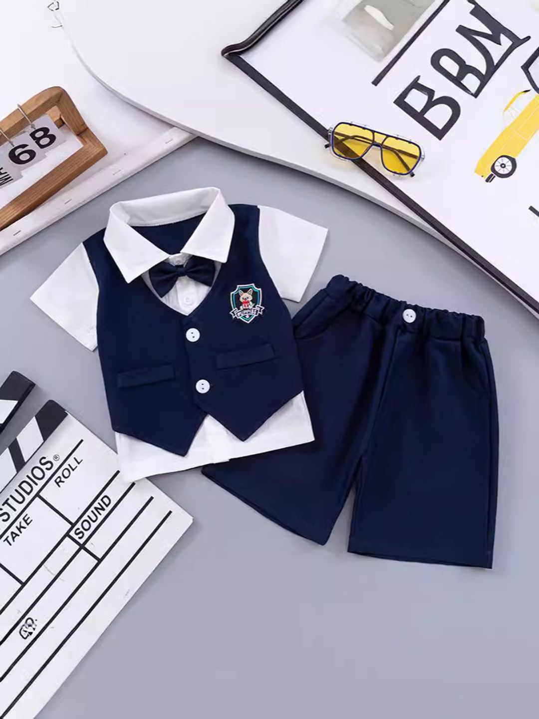 YK Boys Single Breasted 4-Piece Suit