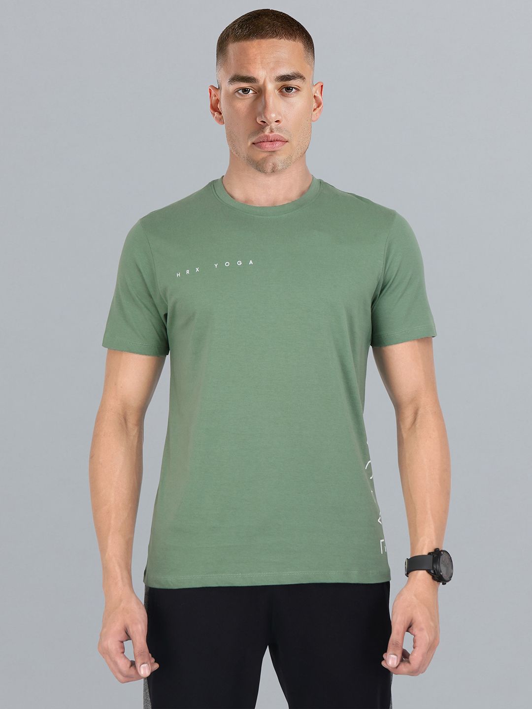 HRX by Hrithik Roshan Men Relaxed Fit Pure Cotton Yoga T-shirt