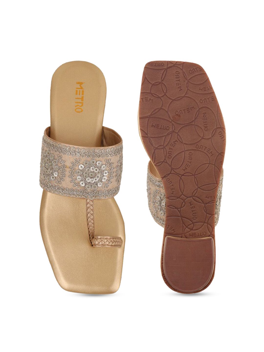 Metro Embellished Block Sandals