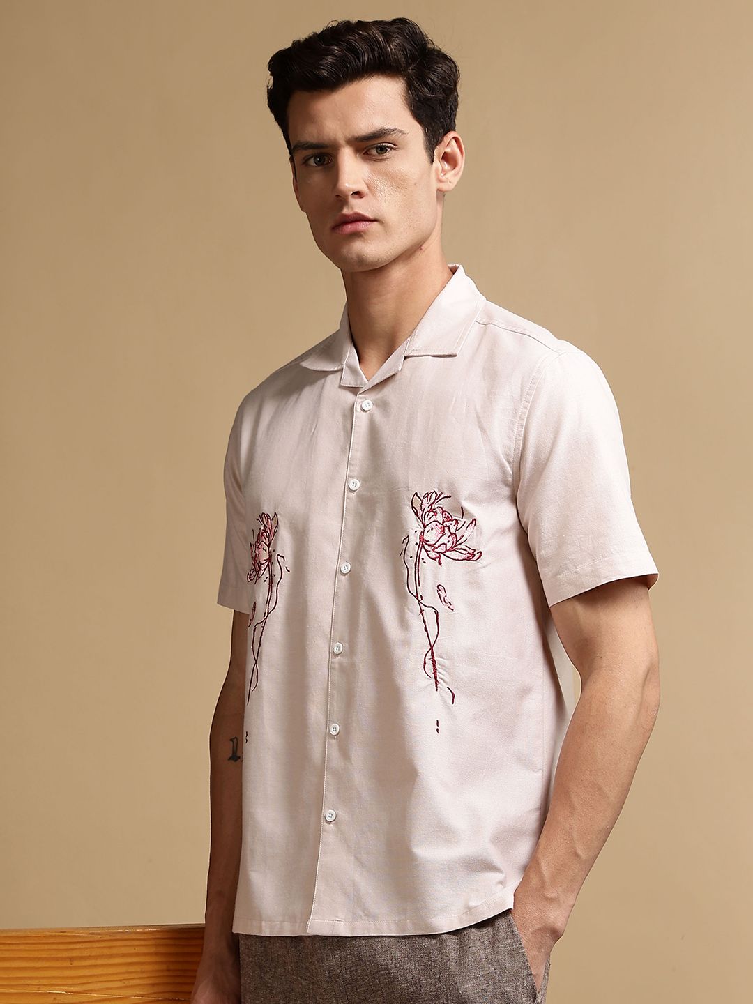 Baju Kapas Kolar Cuba Eszett Flowers Printed Floral