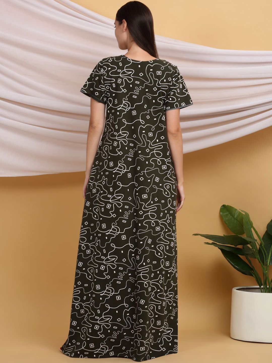 Sweet Dreams Printed Pure Cotton Maxi Nightdress