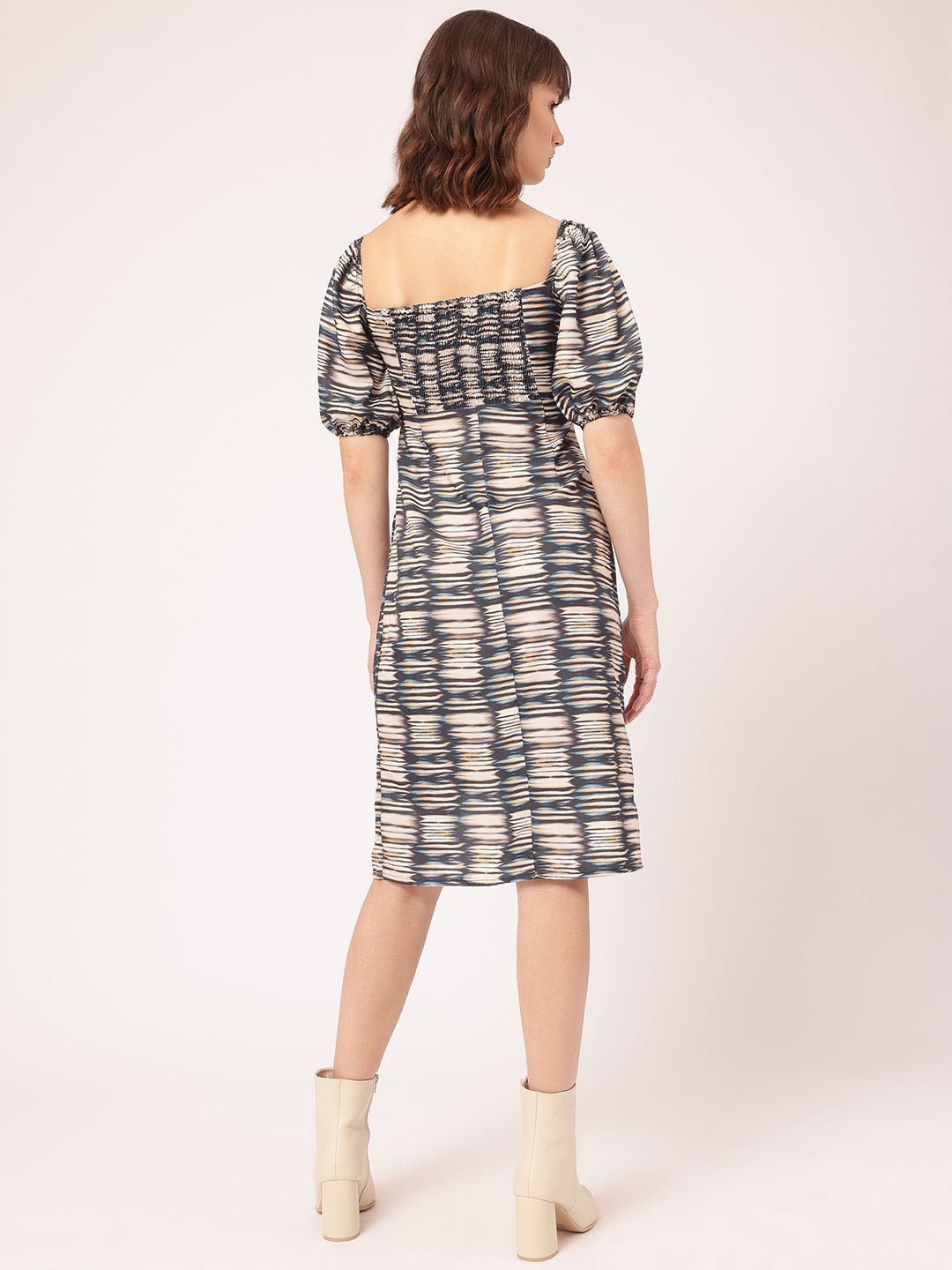 DressBerry Glamorous Getaway Printed Slit-Detail Sheath Dress