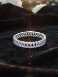 PANASH Women Brass American Diamond Silver-Plated Wraparound Bracelet