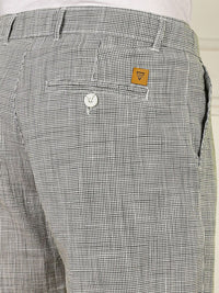 Thomas Scott Men Checked Linen Shorts