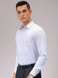 The Indian Garage Co. X Luxe Men Cutaway Collar Checked Slim Fit Formal Shirt