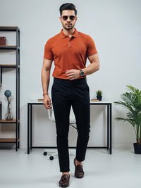 ADRO Men Orange Cotton Tshirts