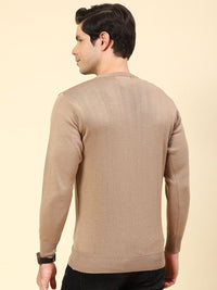 Monte Carlo Men Woollen  V Neck Long Sleeves Pullover Sweater