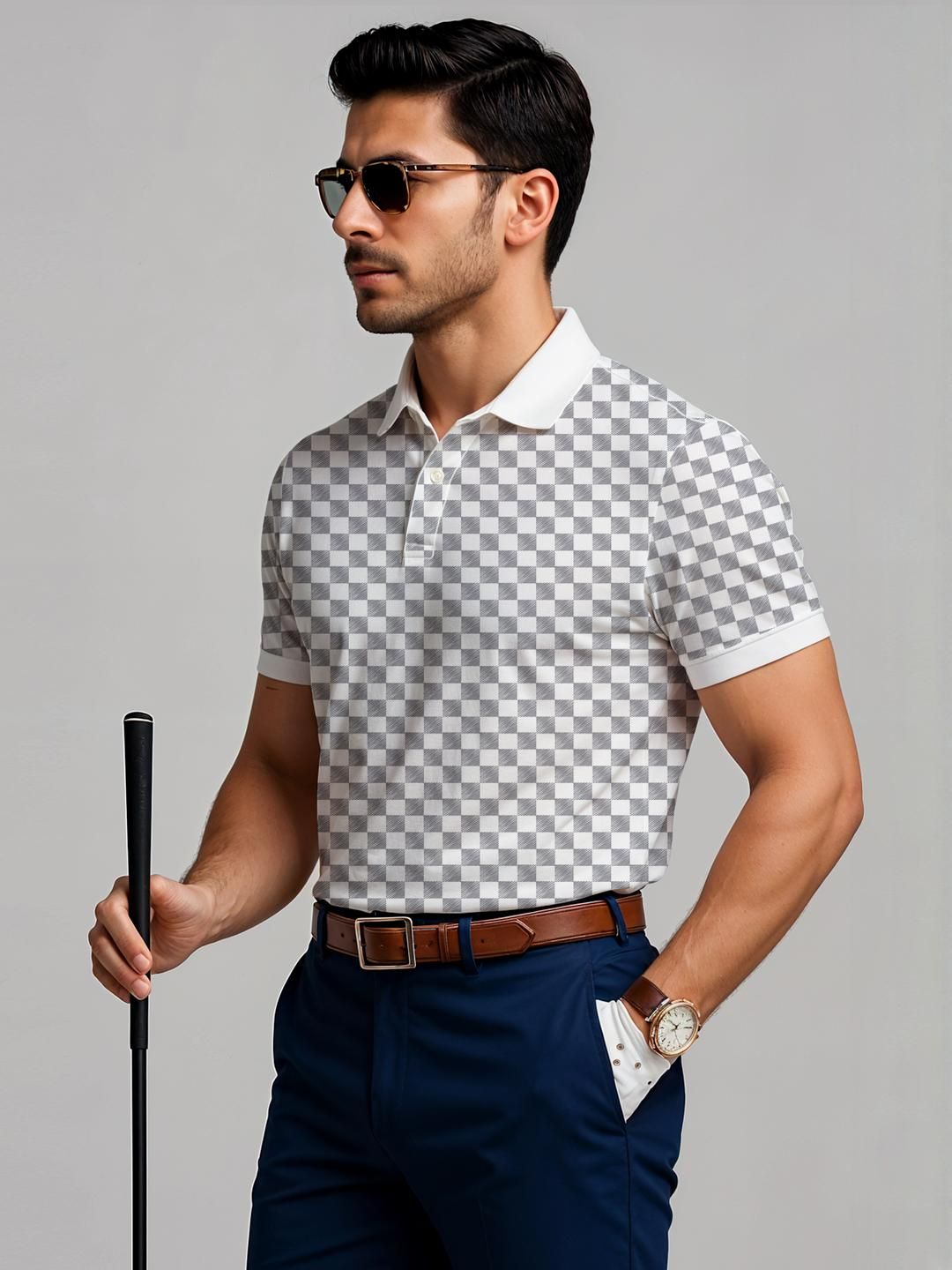 ADRO Men White Cotton Tshirts
