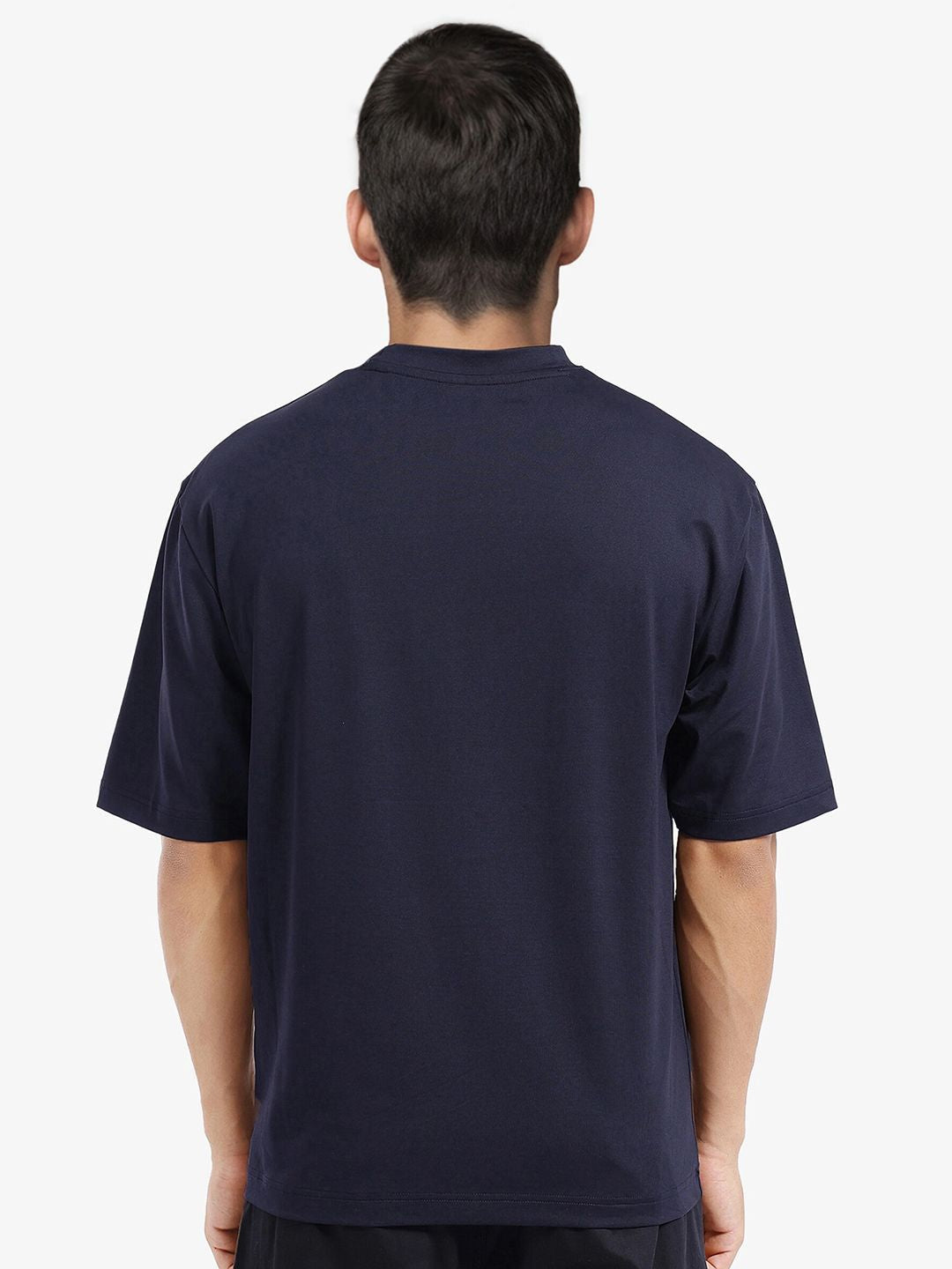 RARE RABBIT Men Solid Round Neck Cotton Oversized T-shirt