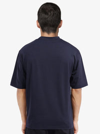 RARE RABBIT Men Solid Round Neck Cotton Oversized T-shirt