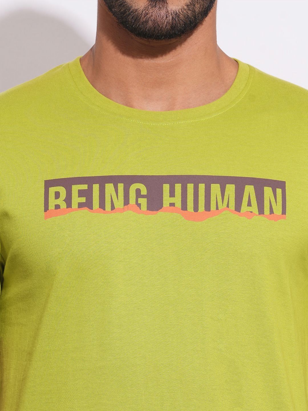 Being Human Men Typography Printed Round Neck Cotton Slim Fit T-shirt