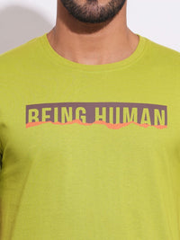 Being Human Men Typography Printed Round Neck Cotton Slim Fit T-shirt