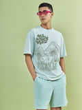 Bewakoof lelaki grafik dicetak t-shirt kapas bulat