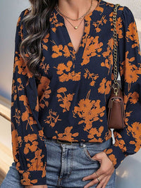 DressBerry Women Floral Printed Mandarin Collar Top