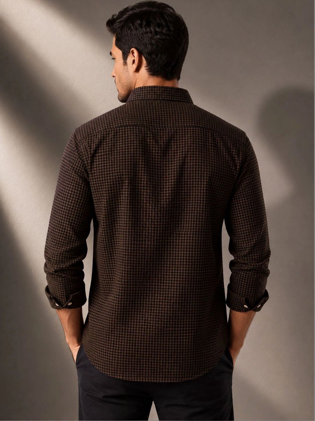 ADRO Men Standard Micro Checks Checked Casual Shirt