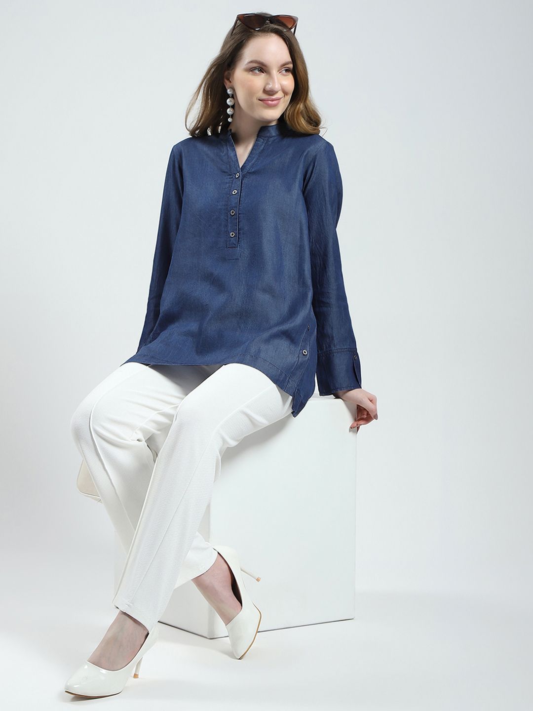 Monte Carlo Mandarin Collar Top