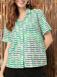 Chill In Geometric Vacanza Style Printed Relaxed Fit Shirt