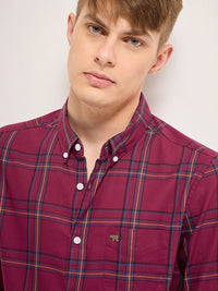 THE BEAR HOUSE Men Cotton Checked Slim Fit Casual Shirt
