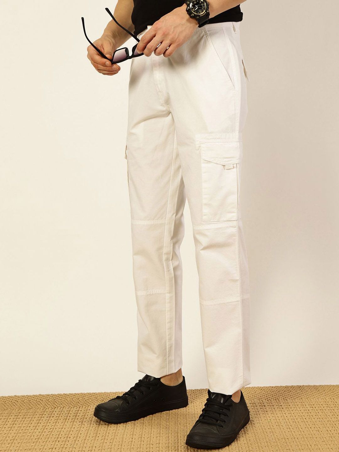 Thomas Scott Men Smart Cricket Club Collection Easy Wash Woven Cargo Trouser
