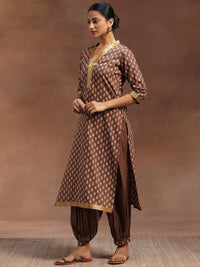 Libas Floral Printed Straight Gotta Patti Pure Cotton Kurta with Salwar & Dupatta